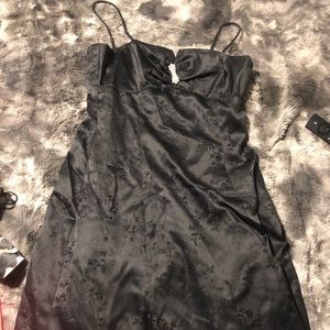 All black flower print prom/homecoming dress.